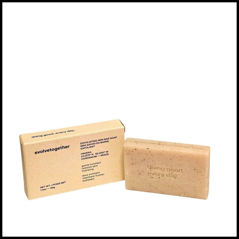 EvolveTogether‎ Exfoliating Mini Bar Soap Havana Cardamom Wood Travel Size
